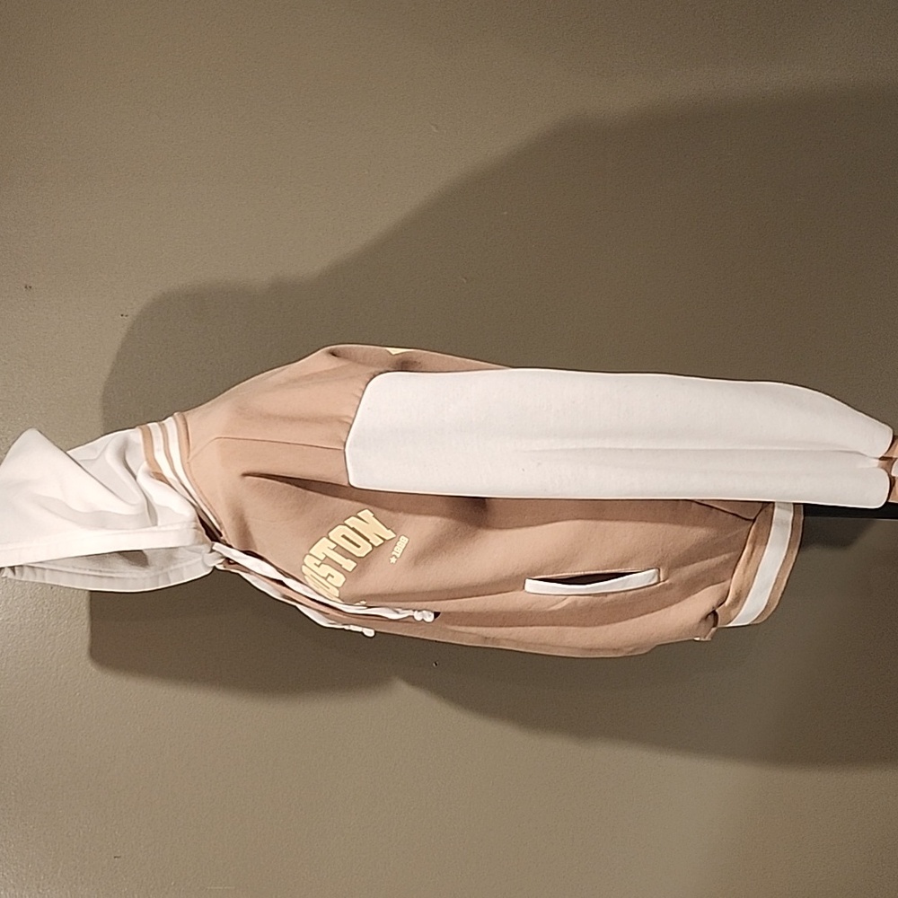 Boston Varsity Hoodie in Tan and White - Picture 4 of 7